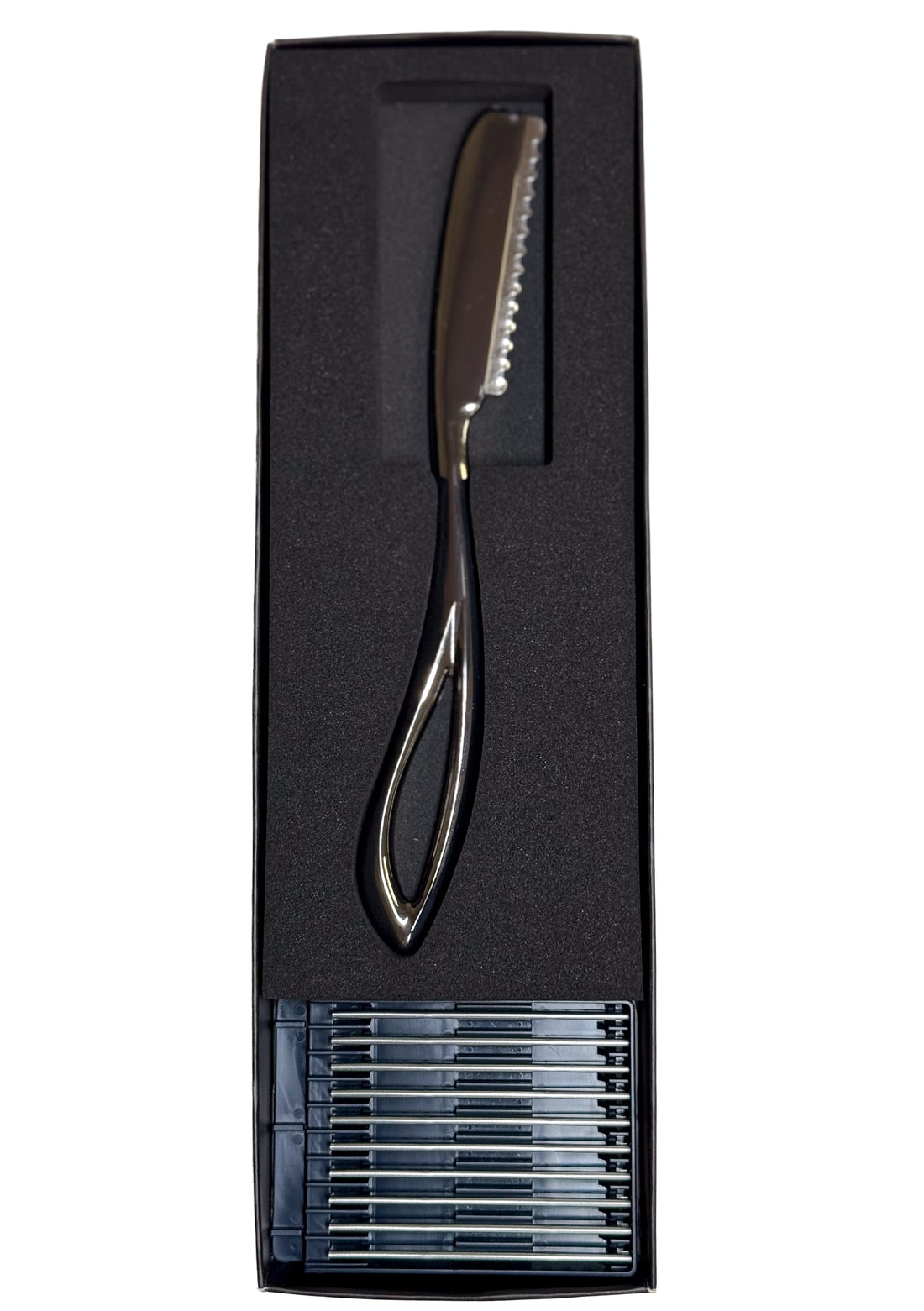 FEATHER RAZOR WITH 10 REPLACEMENT BLADES